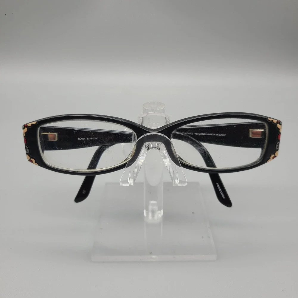 Kirkland Signature KS Manahawkin Black Floral Eyeglasses 53-16-135 #553637